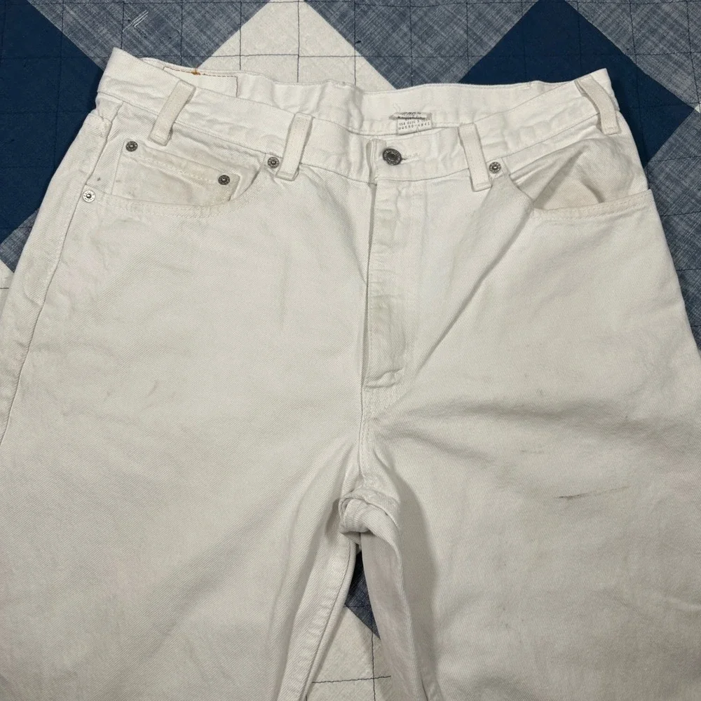 Vintage 90s Levis 550 Relaxed Fit Jeans White Denim Made in USA 36x30 00550-4841